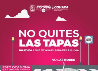 Exhorta COMAPA Reynosa a no retirar tapas de alcantarillas
