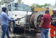 Da mantenimiento COMAPA Reynosa a red sanitaria en Hacienda Las Bugambilias