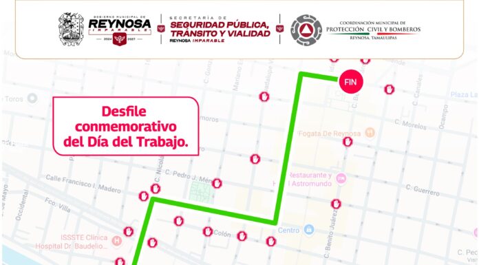 AVISO POR CIERRE DE VIALIDADES, DESFILE DEL DÍA DEL TRABAJO