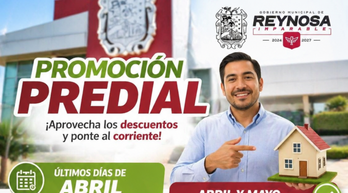 Reynosa mantiene descuentos en Predial en abril