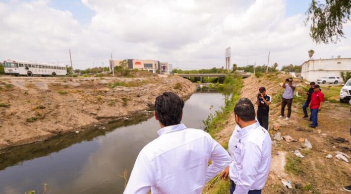 Constató Carlos Peña Ortiz limpieza del dren El Anhelo para prevenir inundaciones
