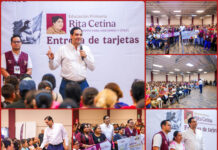 Carlos Peña Ortiz entrega tarjetas Rita Cetina