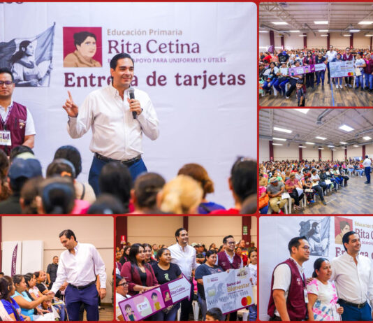 Carlos Peña Ortiz entrega tarjetas Rita Cetina