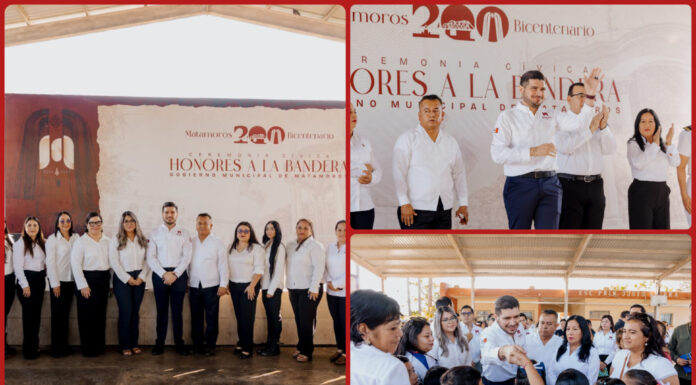 Beto Granados entrega aula en la Primaria Justo Sierra de Matamoros