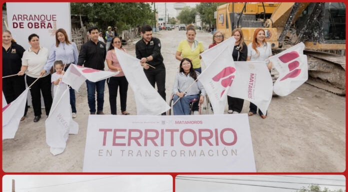 Pavimentación en Matamoros mejora movilidad en Las Torres