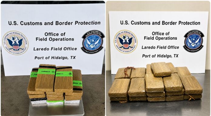 Aseguran más de 90 libras de presunta cocaína en puentes de Hidalgo y Pharr