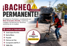 Trabajos de bacheo continúan en distintos sectores de Matamoros