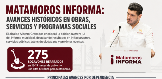 Alcalde de Matamoros reporta avances históricos en obras, servicios y programas sociales