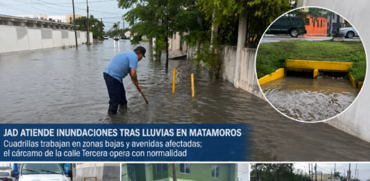 JAD atiende inundaciones tras lluvias en Matamoros