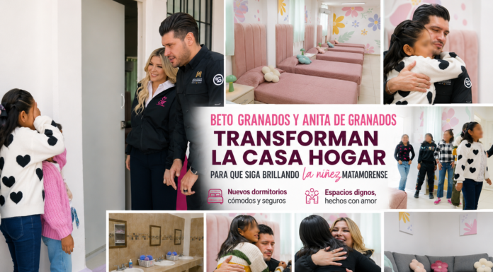 Beto Granados y Anita de Granados entregan renovado dormitorio para niñas de Casa Hogar en Matamoros
