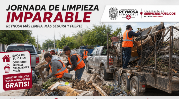 Reynosa inicia jornada de limpieza y descacharre en la colonia Jacinto López