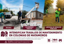 Refuerzan trabajos de mantenimiento urbano en colonias de Matamoros