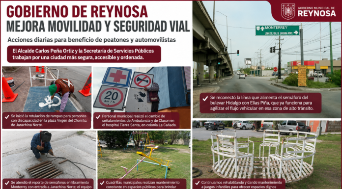 Gobierno de Reynosa mejora movilidad y accesos