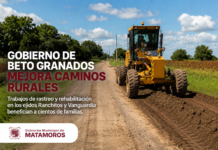 Gobierno de Beto Granados mejora caminos rurales en Matamoros