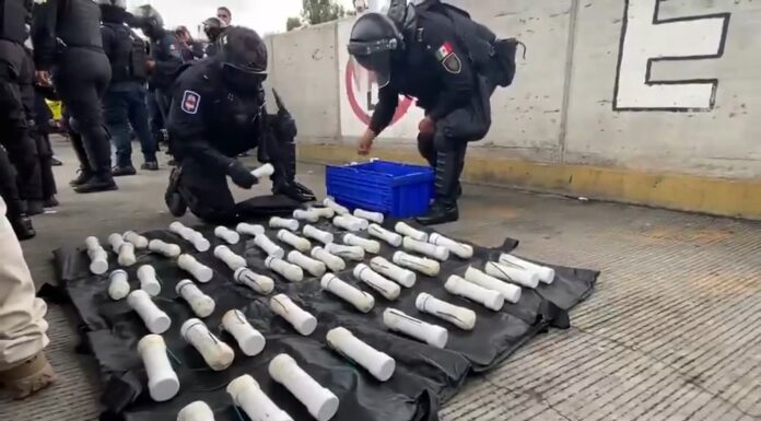 Aseguran 59 artefactos explosivos durante operativo en la caseta de Tlalpan