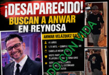 Localizan con vida a Anwar Velázquez Salas; continúa investigación para esclarecer su desaparición en Reynosa