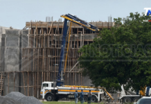 Colapso de losa en obra de Ciudad Victoria deja cinco trabajadores lesionados