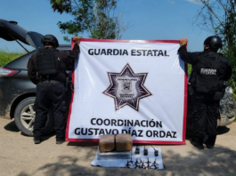 Aseguran camioneta con más de nueve kilogramos de presunta marihuana y ponchallantas en Díaz Ordaz