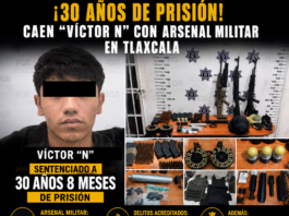 Condenan a más de 30 años de prisión a hombre detenido con arsenal militar en Tlaxcala