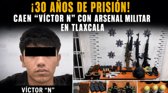 Condenan a más de 30 años de prisión a hombre detenido con arsenal militar en Tlaxcala