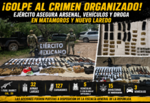 Ejército asegura arsenal en Matamoros y droga con armamento en Nuevo Laredo durante operativos en Tamaulipas