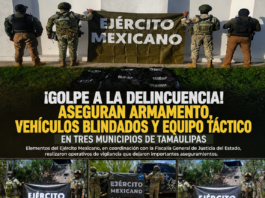 Ejército y Fiscalía estatal aseguran armamento, cartuchos y vehículos con blindaje artesanal en tres municipios de Tamaulipas