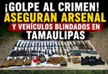 Ejército asegura arsenal de alto poder y cinco vehículos durante operativo en Matamoros