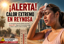 Protección Civil de Reynosa emite alerta por calor extremo; sensación térmica podría alcanzar los 45°C