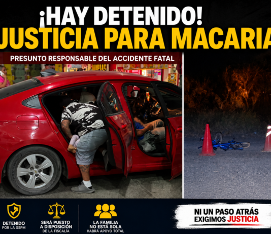 Detienen al presunto responsable del accidente en el que murió la pequeña Macaria en Matamoros