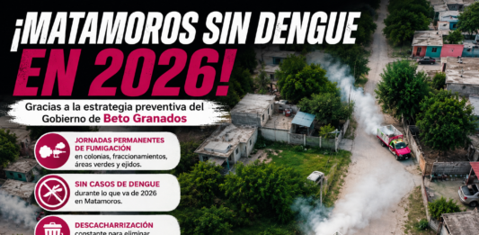 Mantiene Matamoros saldo blanco por dengue gracias a estrategia preventiva del Gobierno Municipal