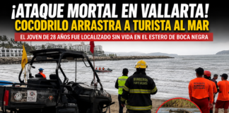 Turista muere tras ataque de cocodrilo en playa de Puerto Vallarta