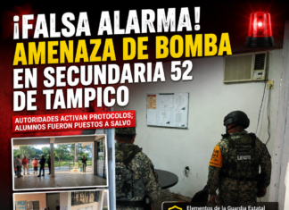 Descartan riesgo tras presunta amenaza de bomba en la Secundaria 52 de Tampico