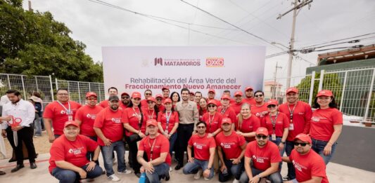 Reinaugura alcalde Beto Granados área verde de la colonia Nuevo Amanecer en colaboración con OXXO