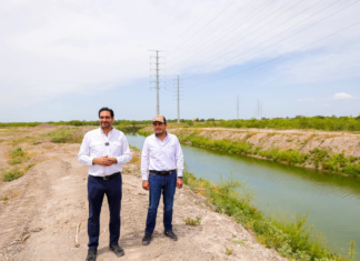 Alcalde Carlos Peña Ortiz supervisa limpieza de dren para fortalecer la infraestructura hidráulica de Reynosa
