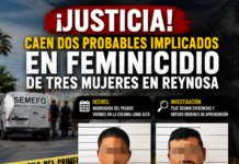 Detienen a dos probables responsables por feminicidio tras ataque en Reynosa