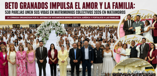 Más de 500 parejas formalizan su unión en la Jornada de Matrimonios Colectivos 2026 en Matamoros