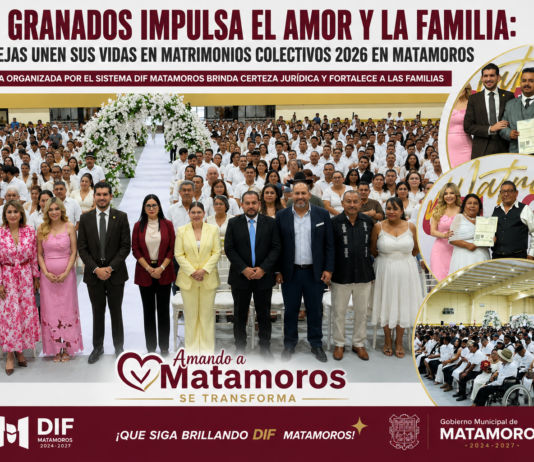 Más de 500 parejas formalizan su unión en la Jornada de Matrimonios Colectivos 2026 en Matamoros
