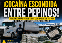 Aseguran más de 126 kilogramos de presunta cocaína en el Puente Internacional de Pharr