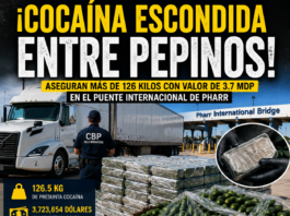 Aseguran más de 126 kilogramos de presunta cocaína en el Puente Internacional de Pharr