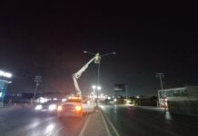 Encendió Servicios Públicos luminarias del bulevar Hidalgo