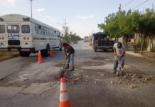 Exhorta Gobierno de Reynosa a tomar precauciones en zonas de bacheo