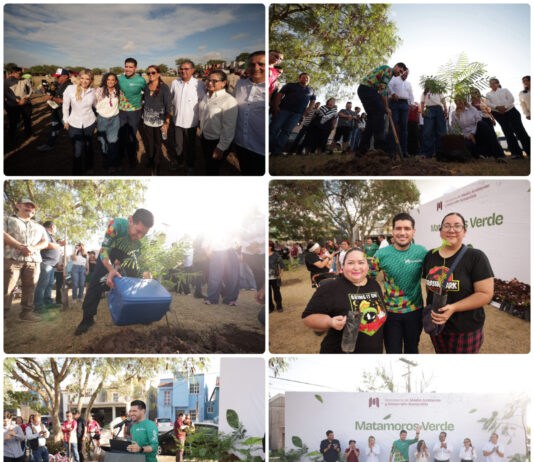 Beto Granados participa en Jornada Nacional de Reforestación con plantación de 100 árboles en Matamoros