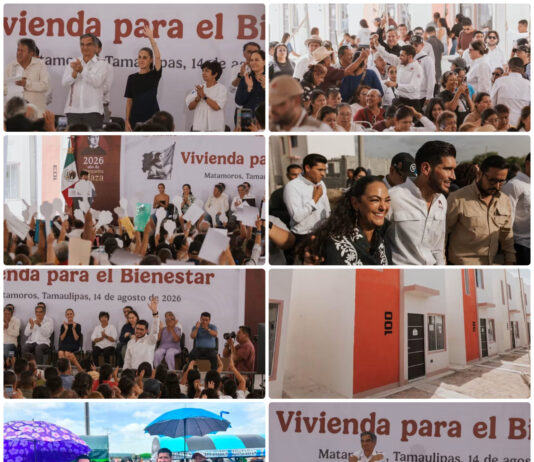 Beto Granados acompaña a Claudia Sheinbaum y Américo Villarreal en entrega de viviendas en Matamoros