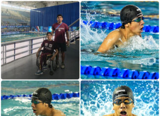Carlos Peña Ortiz felicita a Santiago Fonseca por destacar en World Series 2026 de Natación