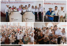 Estado y Municipio entregan despensas, tinacos, luminarias y pintura a comunidades de Matamoros