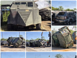 FGR destruye 25 vehículos con blindaje artesanal en Reynosa; suman al menos 66 durante 2026
