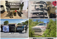 Ejército y Guardia Nacional aseguran armamento, cartuchos y vehículos en tres municipios de Tamaulipas