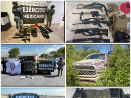 Ejército y Guardia Nacional aseguran armamento, cartuchos y vehículos en tres municipios de Tamaulipas