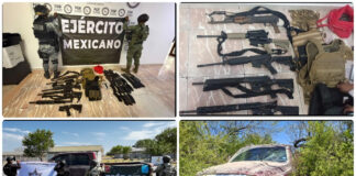 Ejército y Guardia Nacional aseguran armamento, cartuchos y vehículos en tres municipios de Tamaulipas