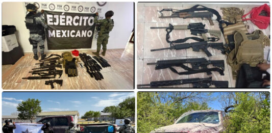 Ejército y Guardia Nacional aseguran armamento, cartuchos y vehículos en tres municipios de Tamaulipas